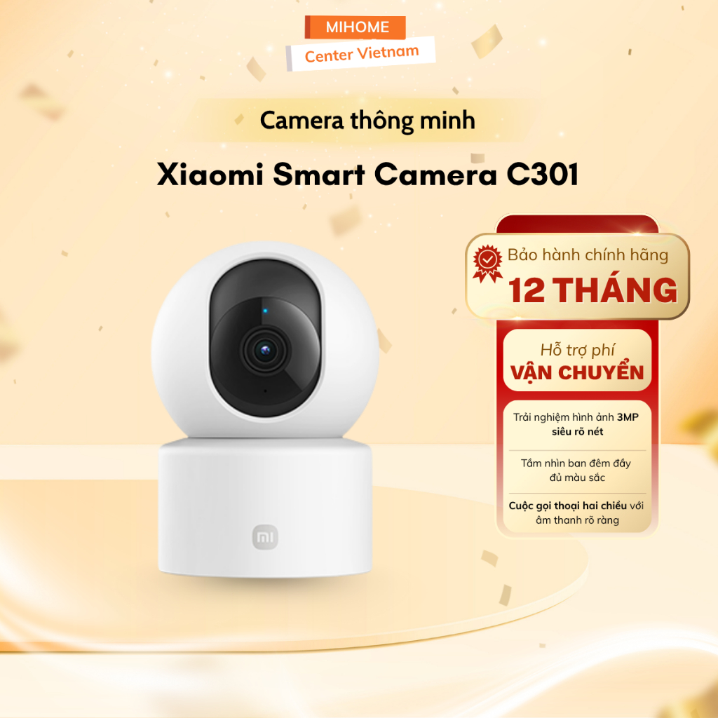 Camera Thông Minh Xiaomi C301 - Độ Phân Giải 2K, Xoay 360 độ - Chính Hãng Bảo Hành 12 Tháng