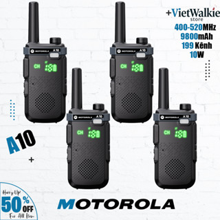  Combo 4 CáiMotorola Bộ đàm A10 Walkie Talkie Mini Loa Hát karaoke 10W 199 kênh 10km IP54 không thấm nước Đài phát thanh 