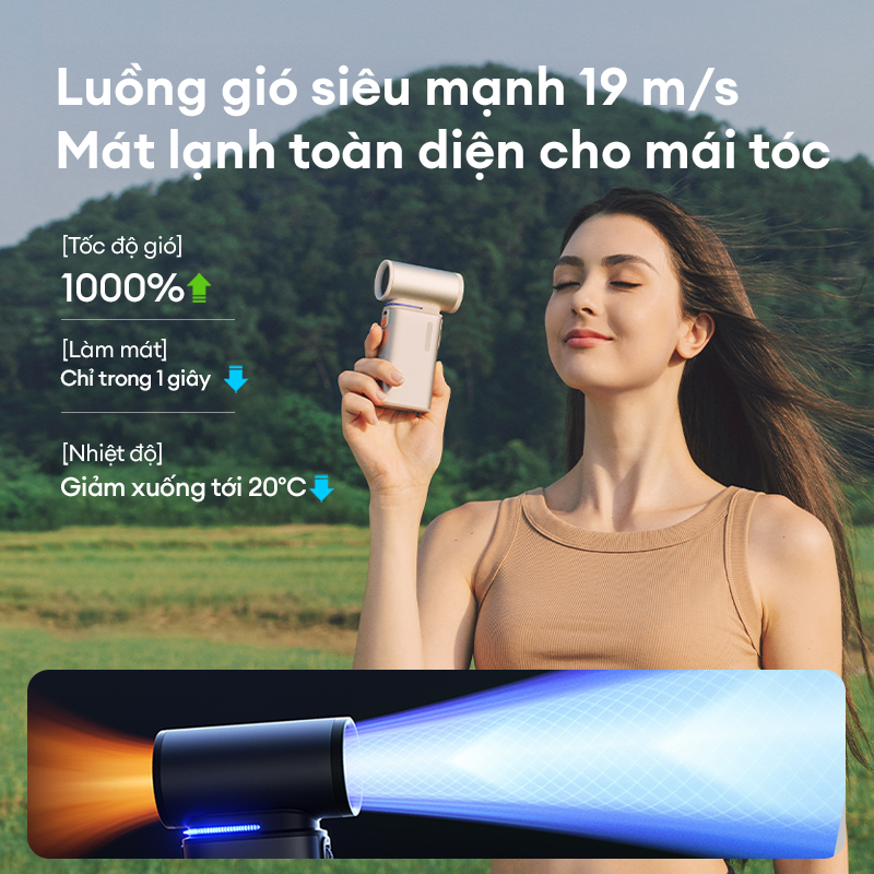 Quạt Cầm Tay JISULIFE FA55 Ultra1 - Sử Dụng 1-6 Giờ, 100 Cấp Gió, Sạc Nhanh 18W, Bảo Hành 12 Tháng | BigBuy360 - bigbuy360.vn