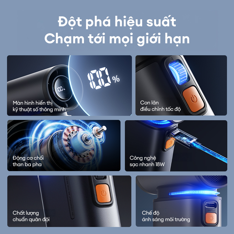 Quạt Cầm Tay JISULIFE FA55 Ultra1 - Sử Dụng 1-6 Giờ, 100 Cấp Gió, Sạc Nhanh 18W, Bảo Hành 12 Tháng | BigBuy360 - bigbuy360.vn