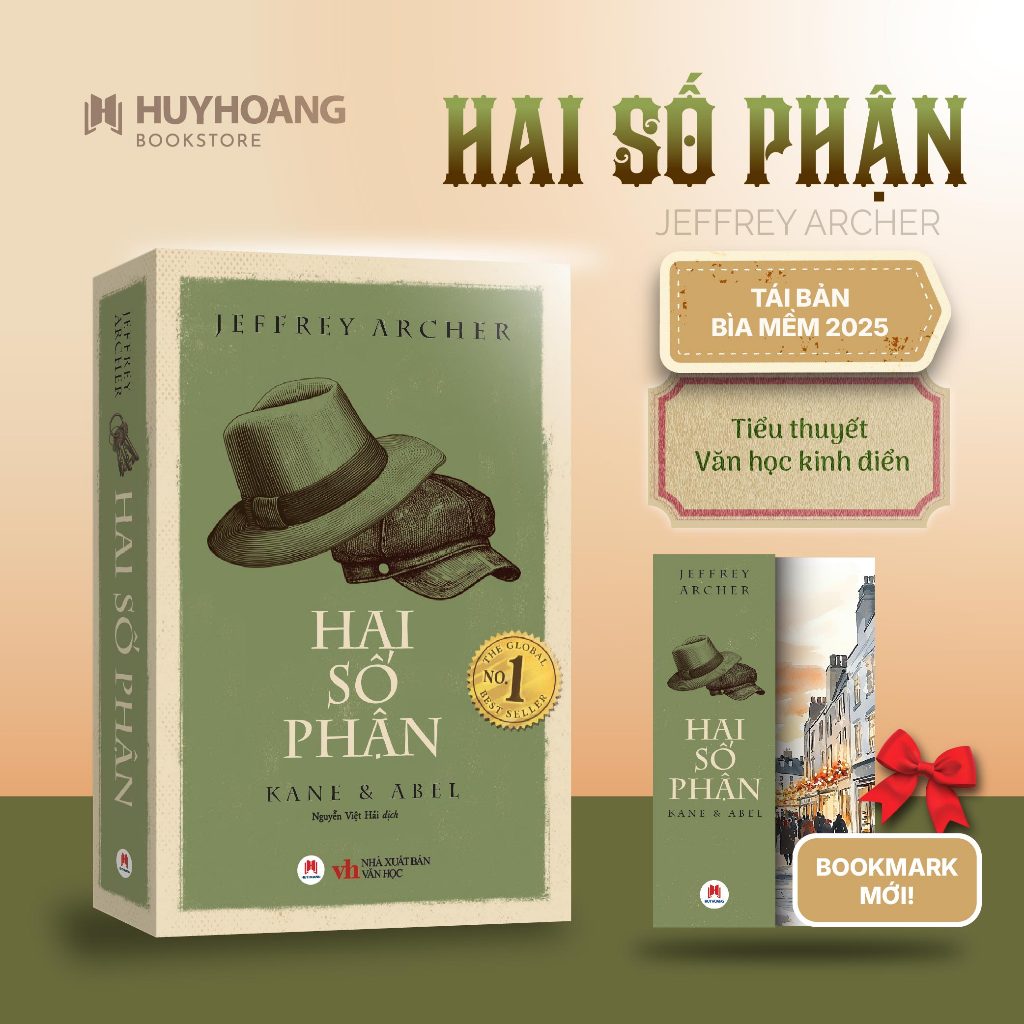 Sách Hai Số Phận - Kane & Abel Tái Bản 2025, Văn học kinh điển, tặng kèm Travel ticket