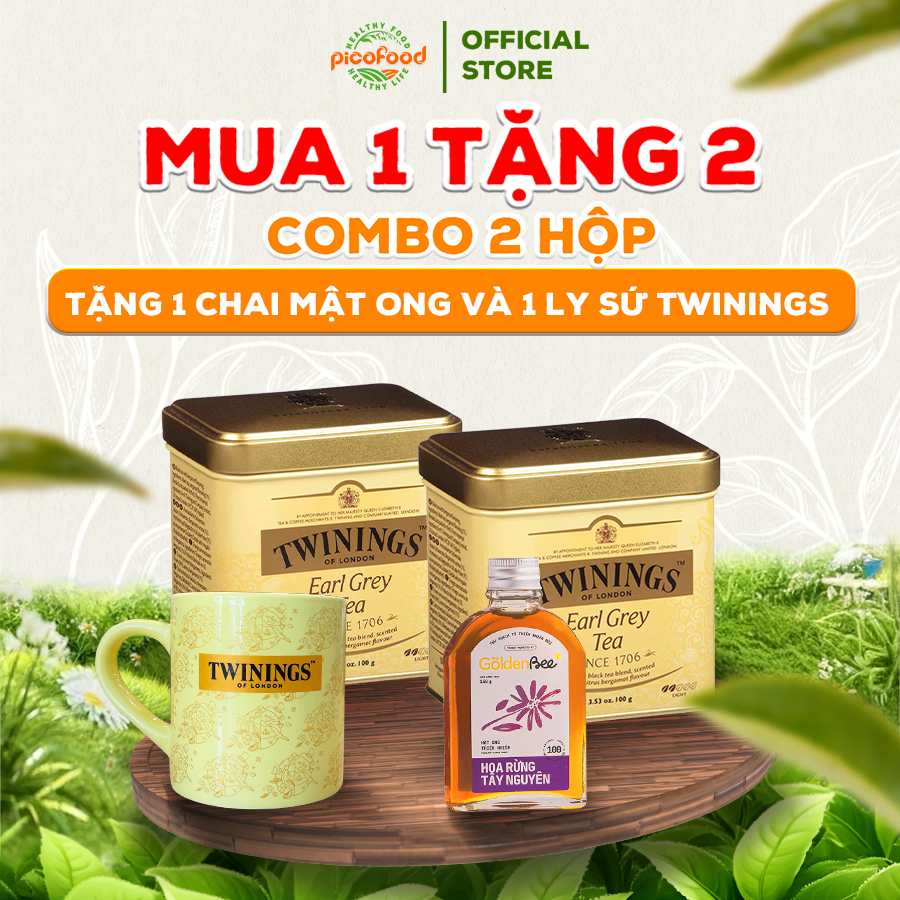 Combo 2 Hộp Trà Twinings Earl Grey Hộp Thiếc 100GR | Trà Đen Bá Tước, Loose Tea - Pico Food