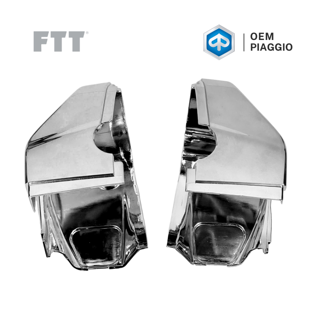 [Mạ bóng] Bộ ốp cùm công tắc FTT cho xe Vespa Primavera / Sprint mã 0595F-049R-C03 và 0594H-049R-C03