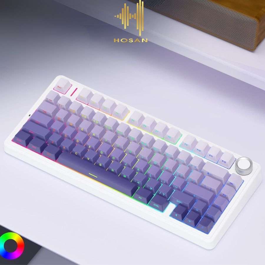 Bàn Phím HOSAN AULA F75 Pro Trục Phím Cơ Kết Nối 3 Chế Độ Cùng Núm Điều Chỉnh Tiện Dụng