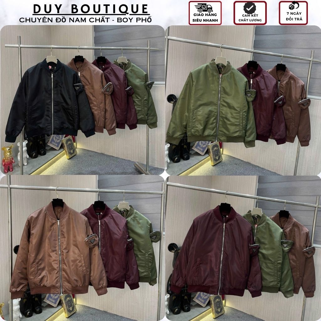 Áo Khoác Nam PARADA Trần Bông Phối Túi Khóa Tay Cực Chất - Áo Bomber PARAADAA Bo Gân Siêu Đẹp