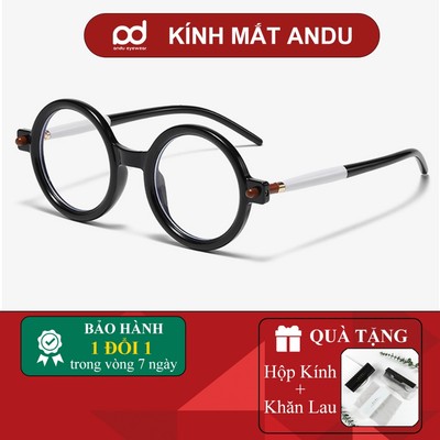 Gọng kính cận thời trang nam nữ ANDU dáng tròn chống tia UV chất liệu nhựa cá tính - 8710