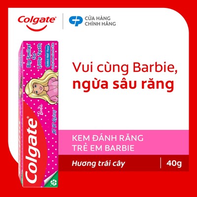 [Quà tặng không bán] Kem đánh răng Colgate Barbie hương dâu dành cho bé 40g