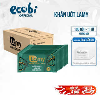  Thùng 20 60 100 cái khăn lạnh cao cấp Lamy 1 tờ Hương Tự Nhiên tiện lợi không cồn không paraben 