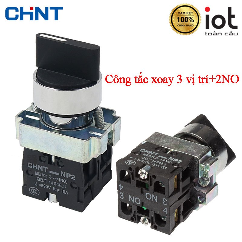 Công tắc xoay chuyển mạch 3 vị trí Chint NP2 – 2NO