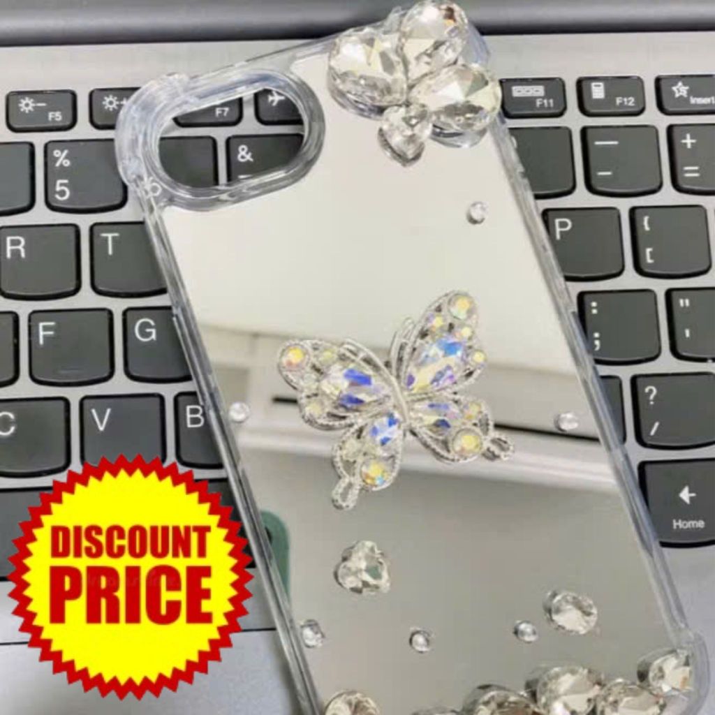 XẢ KHO GIÁ CỰC SỐC 40% OFF + VOUCHER✨Ốp Lưng iPhone 16e Hình Bướm Gắn Đá Lấp Lánh✨