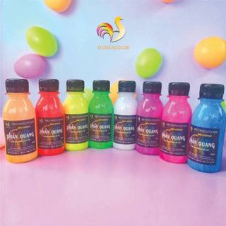 Màu Phản Quang Phát Sáng Bằng Đèn UV Lọ 100ml Kèm Nắp Bật HUNGACOLOR