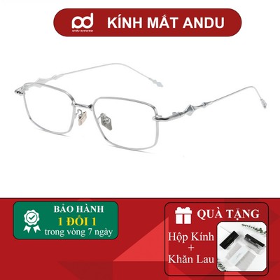 Gọng kính cận thời trang nữ ANDU dáng chữ nhật phong cách trendy chất liệu kim loại - 2709