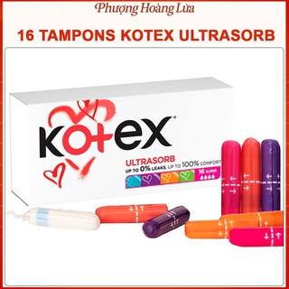 Băng vệ sinh dạng ống KOTEX UltraSorb Hộp 16 miếng TAMPONS