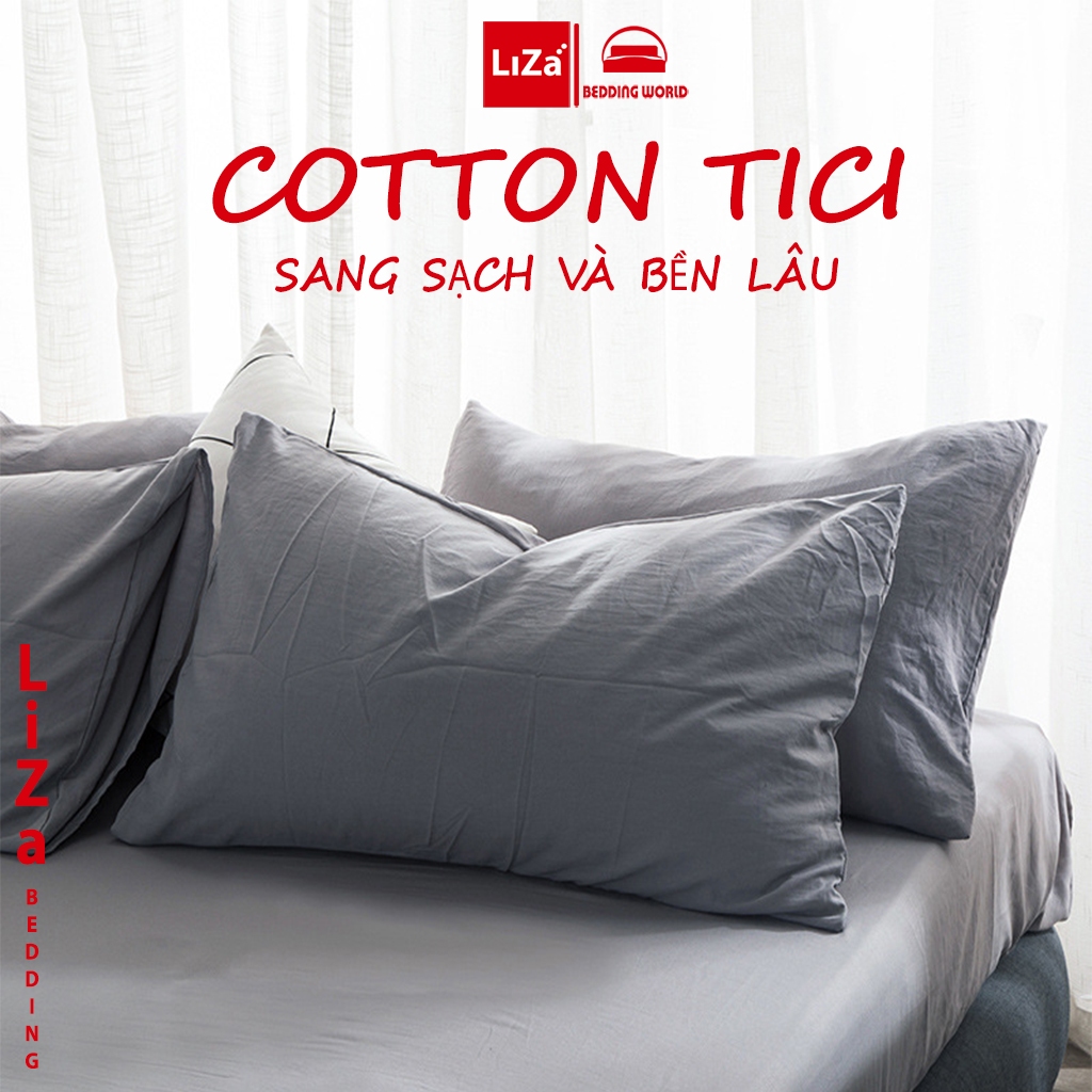 Áo Gối Nằm Cotton Tici, Vỏ Gối Đủ Size 35x50 / 45x65 / 50x70, Mềm Mịn Không Xù (1 chiếc)
