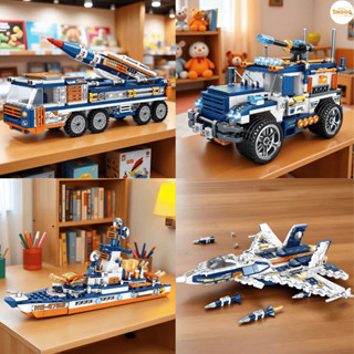  Đồ chơi lắp ghép xe tên lửa ô tô máy bay chiến đấu tàu chiến bộ xếp hình 392 và 401 chi tiết CHOCO 