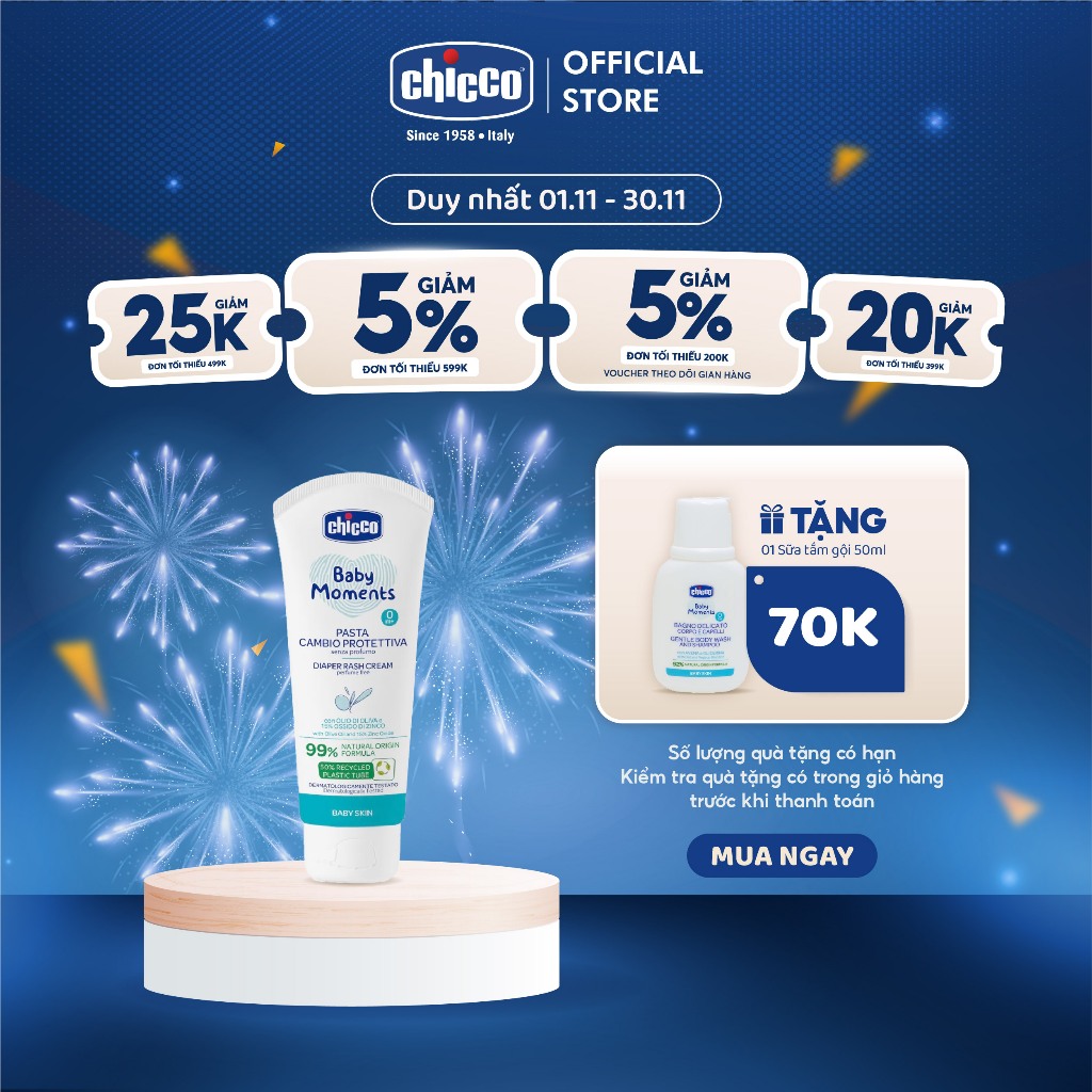 Kem hăm 3 tác động Chicco 0M+ 100ml