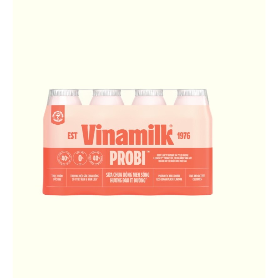 [Hàng tặng không bán] 1 lốc Probi Đào Ít Đường 130ml