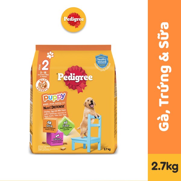 Thức ăn chó con Pedigree vị gà & trứng sữa