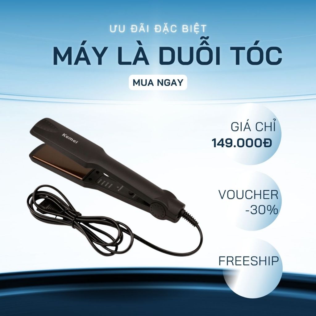 Máy Là Tóc Duỗi Tóc 4 Nấc Nhiệt Bản Pro Size To KEMEI PRO_KM329 - Máy tạo kiểu tóc, Bảo Hành 12 Tháng New