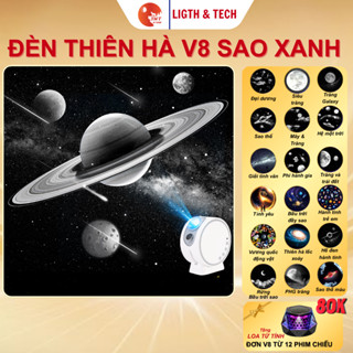  Đèn thiên hà V8 THT Sao Xanh 19 Phim chiếu Galaxy hành tinh thiên văn trang trí nhà cửa phòng ngủ có loa bluetooth 
