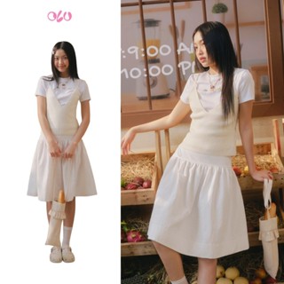  Áo thun babytee thêu hình dễ thương White Embroidered Babytee trẻ trung OLV  Không kèm áo dây ngoài  