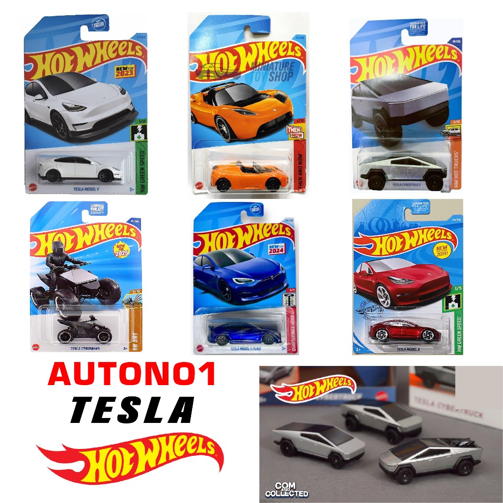 Mô hình xe Tesla Cyperquad Hotwheels kim loại có bản quyền chính hãng tỉ lệ 1:64 C4982-TE