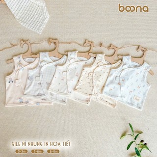    BST mới  Áo Gile BOONA Style Hàn Chất Liệu Nỉ Nhung Mềm Mại Mẫu Tai Gấu Xinh Cho Bé Từ Sơ Sinh 0- 9M 