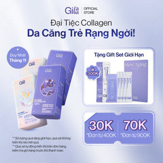  Combo 4 Hộp Thực Phẩm Bổ Sung Gilaa 5K Collagen Bright Booster With Saffron Và Peony  4 hộp x 15 gói  - Dạng Nước 