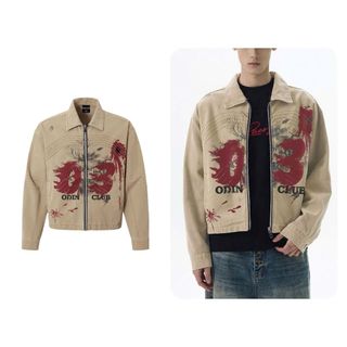  Áo khoác kaki jacket Triple ODIN CLUB Áo khoác nam nữ form boxy chất liệu vải Kaki gạo 