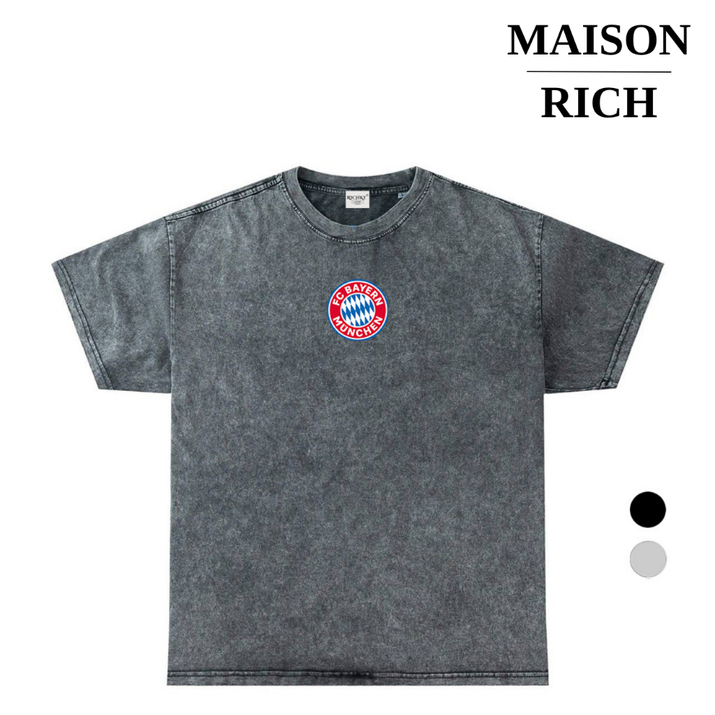 Áo Thun Wash Richky Premium Tee Logo Mid Câu Lạc Bộ Bóng Đá Fc Bayern Munich Bundesliga