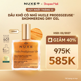   DATE 2 2027  Dầu khô có nhũ Nuxe Huile Prodigieuse Shimmering Dry Oil 100ml 