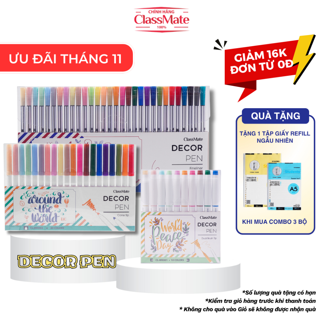  Combo 3 Bộ Bút Brush Decor Pen 10 20 30 Màu Bút Viết Calligraphy Trang Trí Tiêu Đề Sổ Vở MK001 2 3 