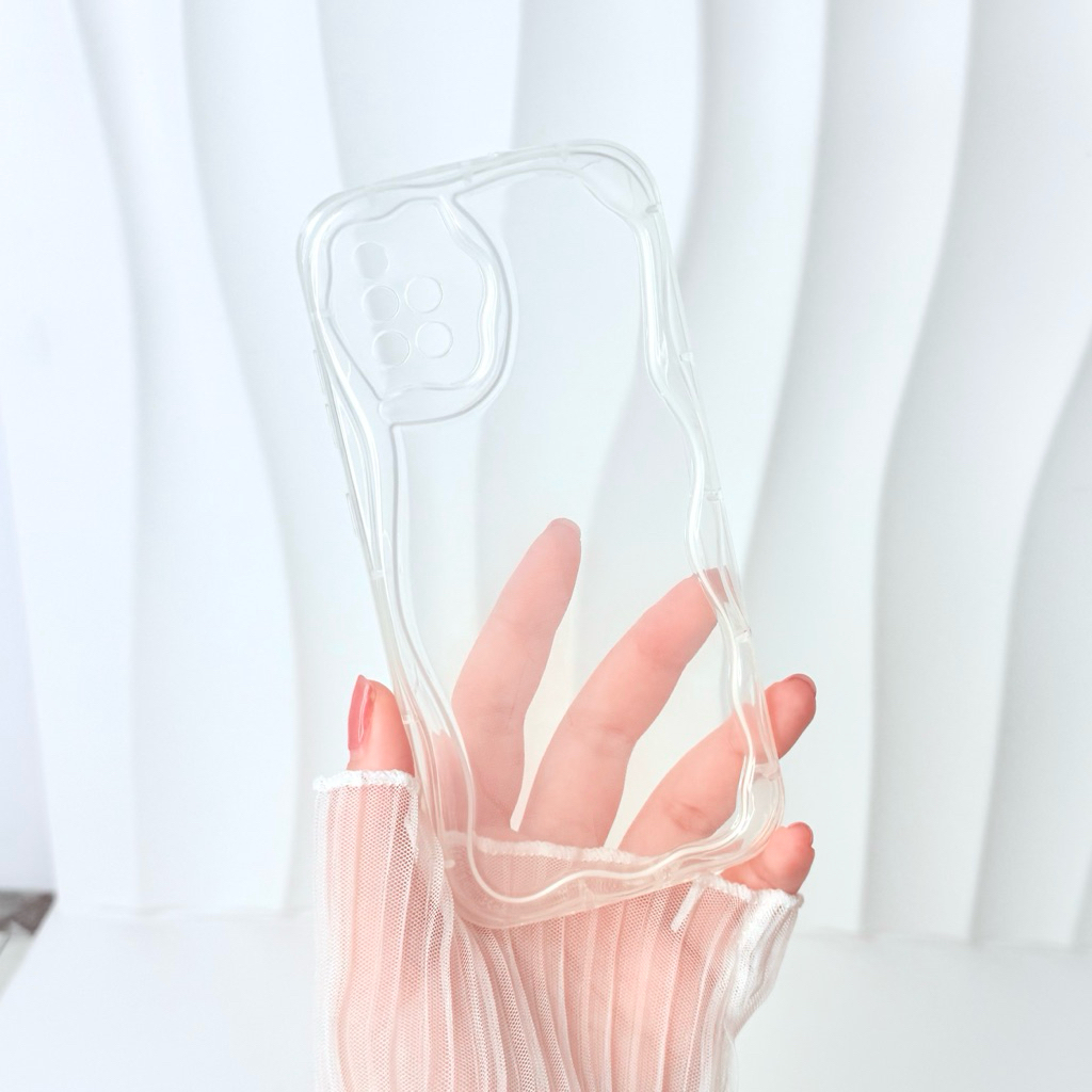 [ Samsung A51 ] Ốp Lưng trong suốt Viền Hoa Nổi