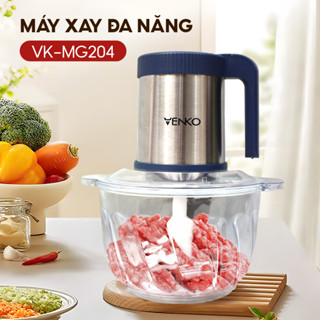   CHÍNH HÃNG  Máy Xay Thịt Cua Giò Chả 4 Tốc Venko 400w MG204 Dung Tích 2L - Lưỡi Inox An Toàn 