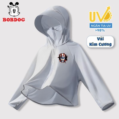 Áo chống nắng cho bé BOBDOG dáng cánh dơi chất liệu vải kim cương in hình Spider-man cho bé