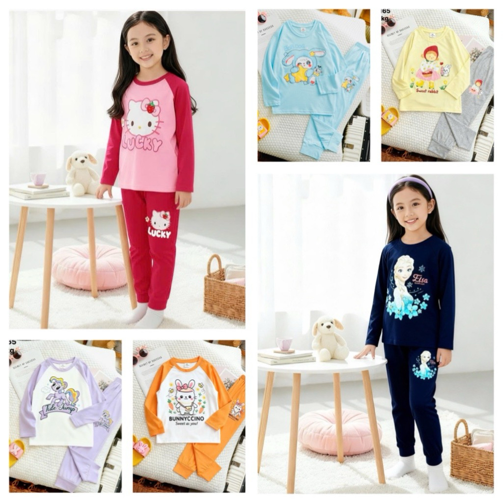 Đồ Bộ dài tay bé gái size nhí Janeshop, set bộ thu đông mặc nhà ngủ cho bé gái thun cotton 13-27kg