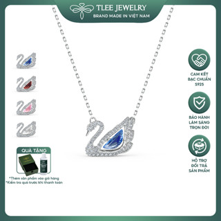 Dây chuyền bạc nữ TLEE thiên nga đá nhẩy màu sắc lấp lánh TLEE JEWELRY D0311