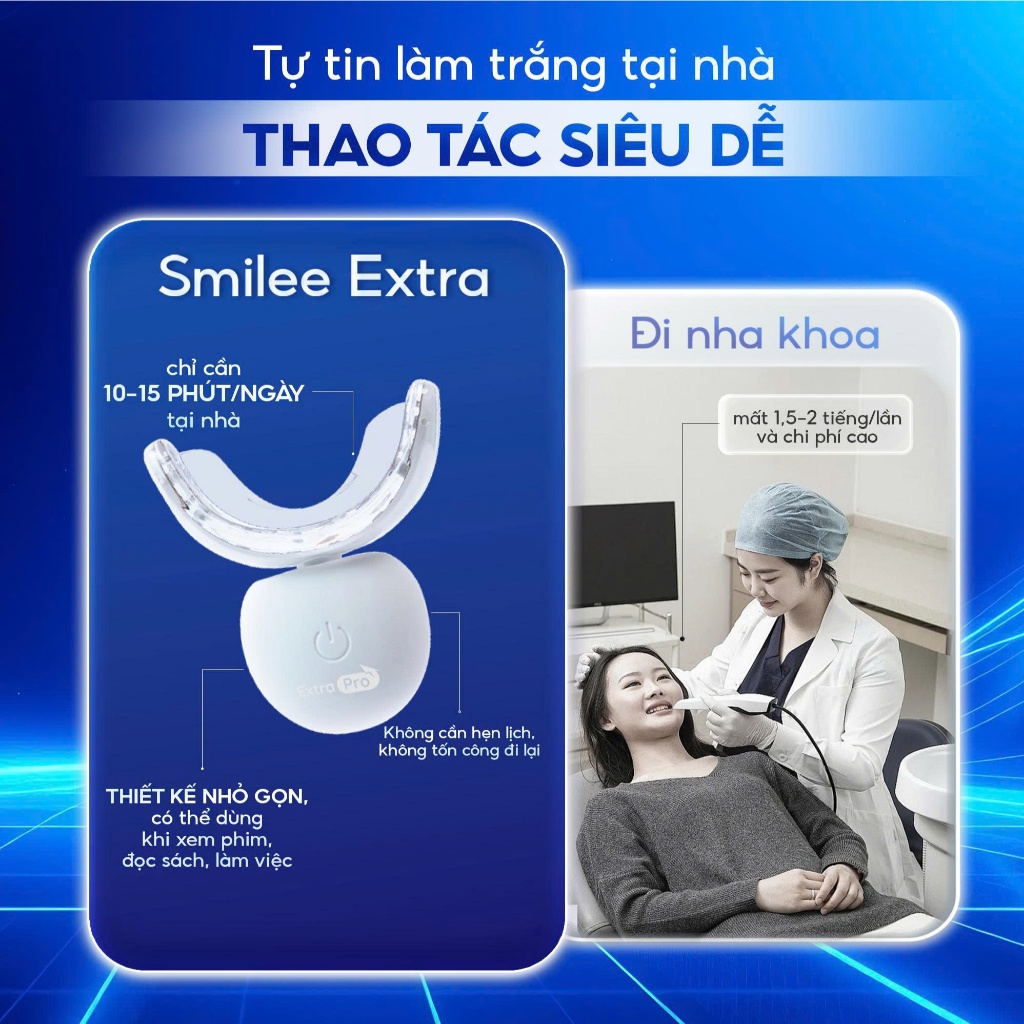 [GIÁ 695K LIVE ECOGO] Bộ Kit Trắng Răng Smilee Extra,làm trắng răng tại nhà Phiên Bản Nâng Cấp Làm Trắng Nhanh | BigBuy360 - bigbuy360.vn