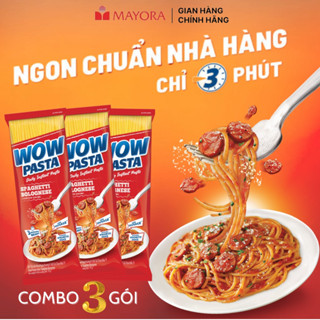  Combo 3 Gói Wow Pasta Mì Ý ăn liền vị xốt cà chua gói 76g  gói 
