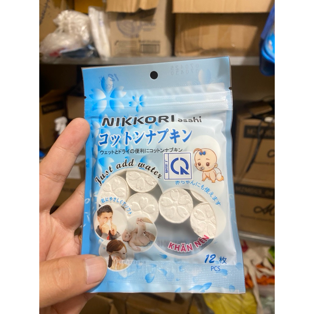 khăn nén lau mặt nikkori ashahi Japan
