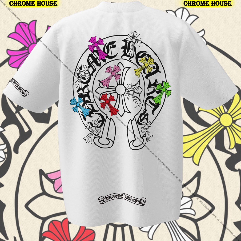 Áo Thun Chrome Hearts Multi-Color Cross | 100% Cotton | 280GSM | Oversize | Chrome House.