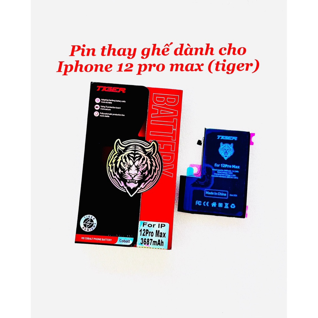 Pin thay thế dành cho iphone 12 Pro max /12/12 Pro /11/11 Pro (Tiger) dung lượng chuẩn (như hình chụ