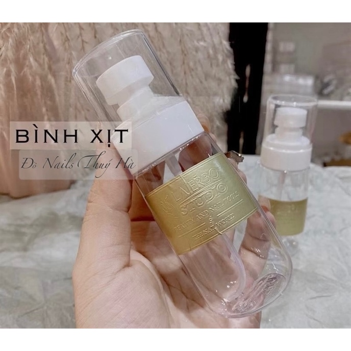 Bình nhựa nhún đựng nước lau gel dung dịch cồn acetone 100ml và 300ml chuyên dụng Kemnail86