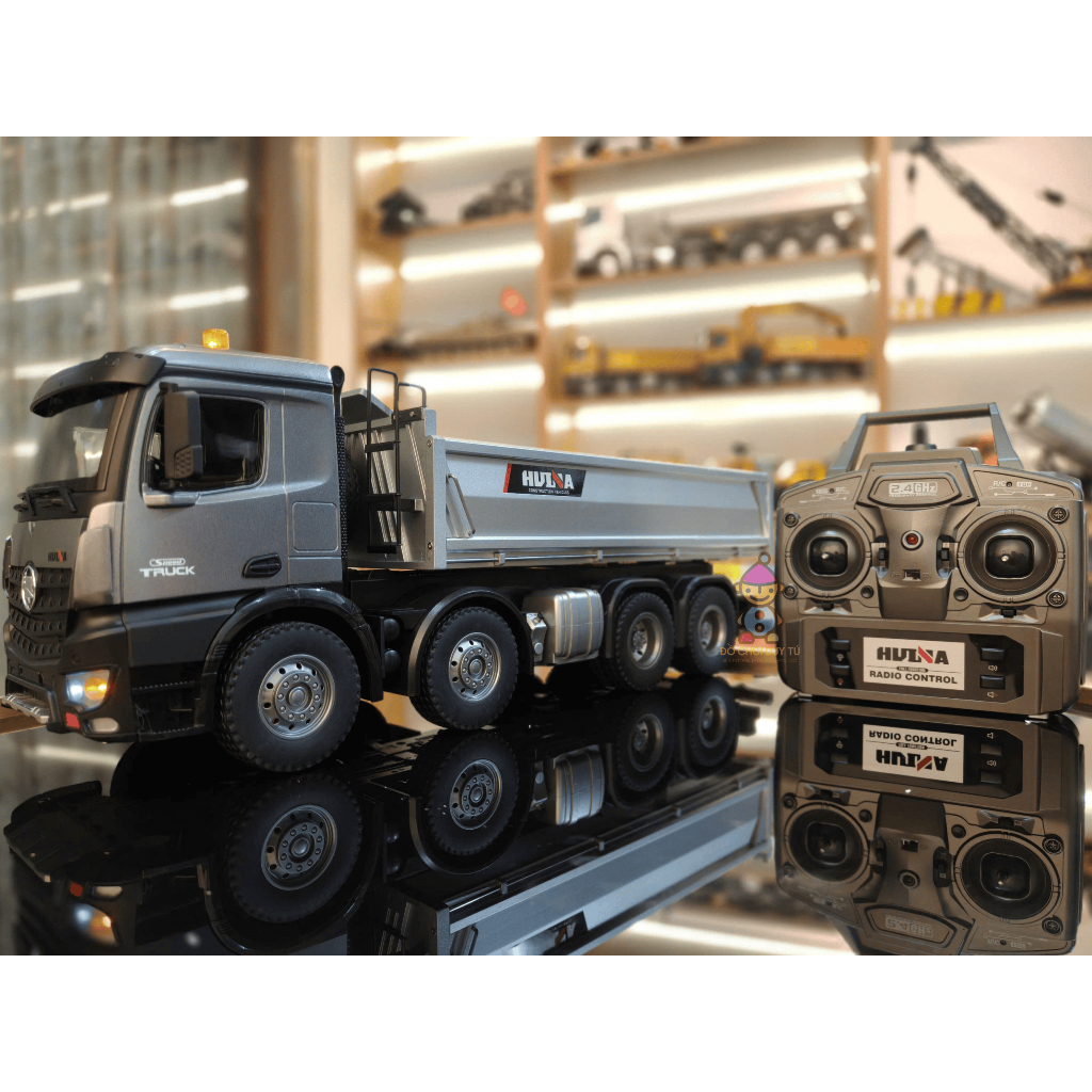 Xe ben 4 chân HUINA 1536 PRO - bản nâng cấp ben kim loại, mạch mới