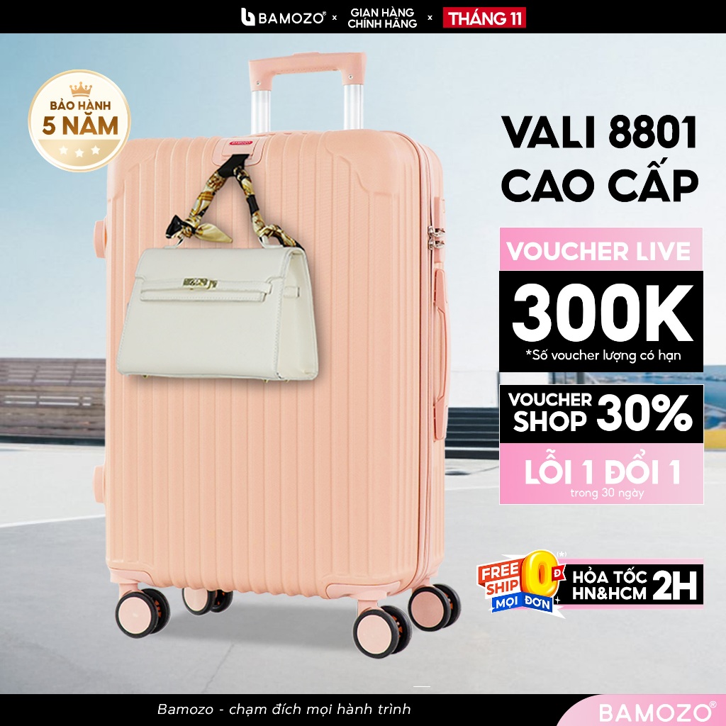 Vali Du Lịch Bamozo Size 20/24 Chất Liệu Nhựa ABS Bền Đẹp_8801