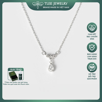 Dây chuyền bạc nữ TLEE Princess Tears hình giọt nước lấp lánh D0129