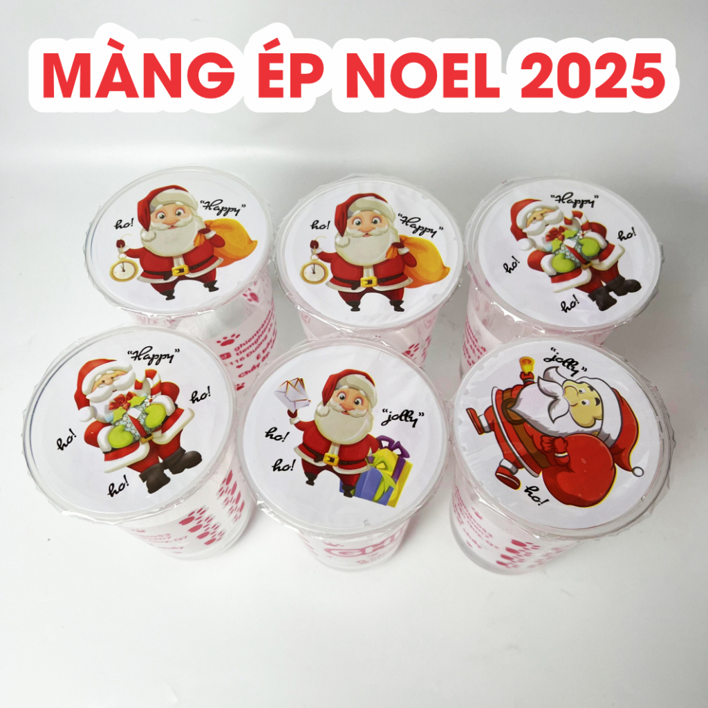 Cuộn keo ép ly nhựa Noel 2025, màng dập cốc in sẵn Noel, màng ép ly nhựa cam kết đủ 2200 Logo: MÃ 23