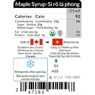 🇨🇦 Maple Syrup 750ml ✦ Vegan 🌱 Organic