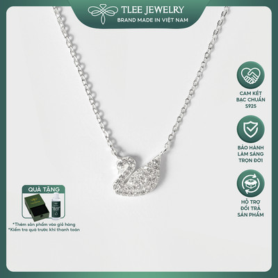 Dây chuyền bạc nữ TLEE mẫu thiên nga trắng đính đá lấp lánh TLEE JEWELRY D0131