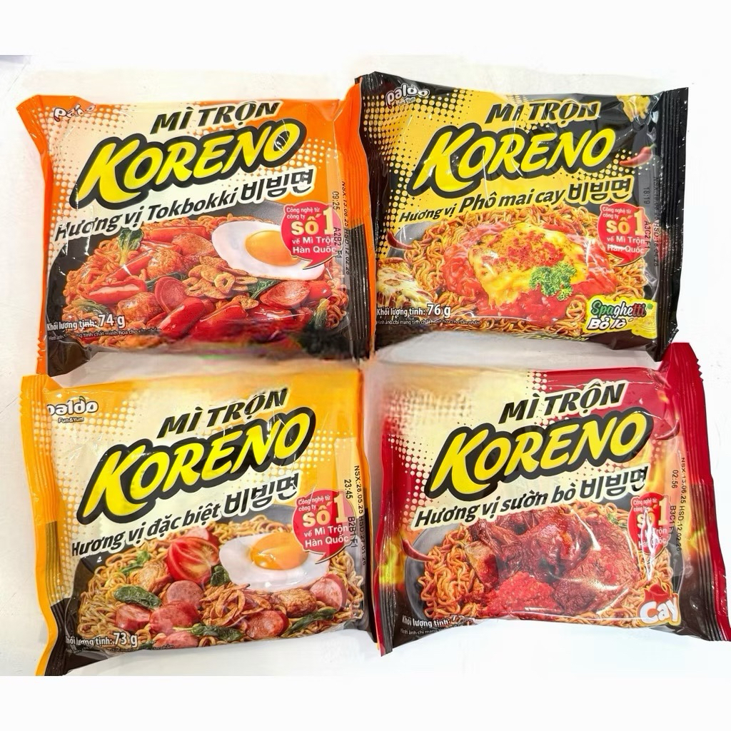 Combo 5 -10 gói mì Trộn Koreno hương vị đặc biệt 73g-79g